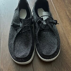 Hey Dude Women's Glittery Black Flats